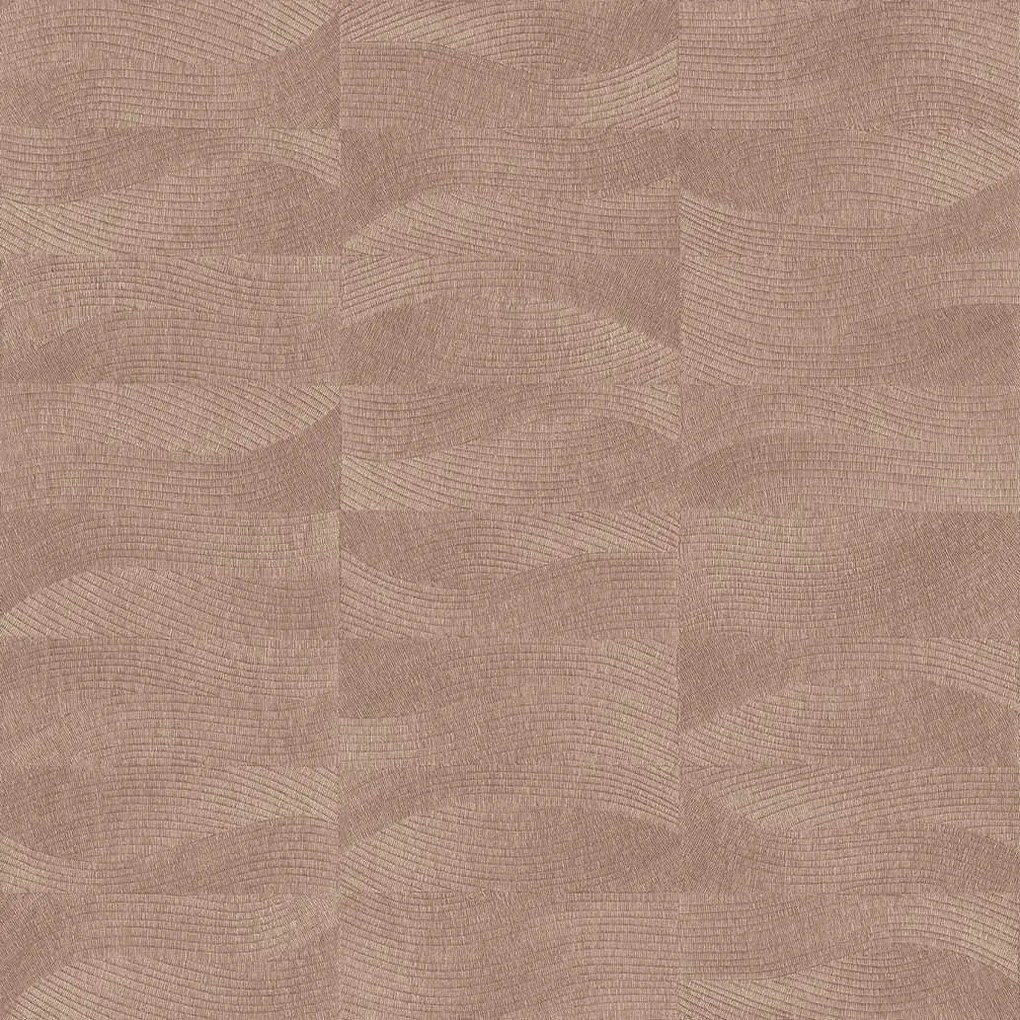 Decoprint Terra Nova Fine Relief barna-bronz geometrikus texturált vlies tapéta – TN29023