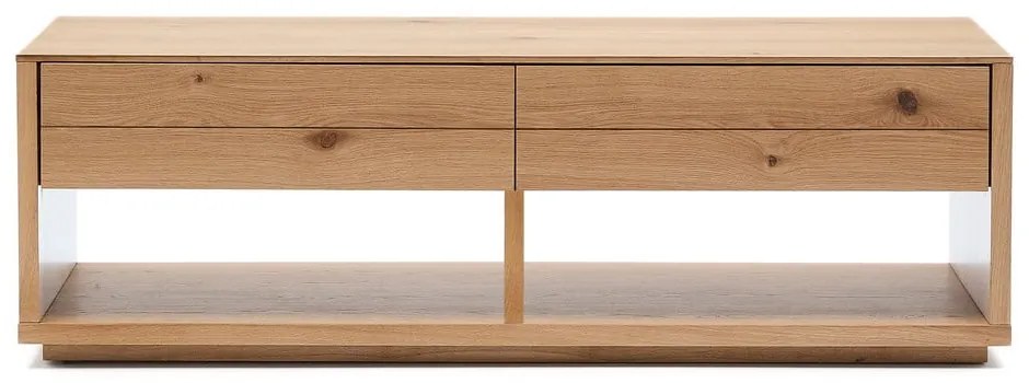 Natúr színű dohányzóasztal tölgyfa dekorral 60x140 cm Alguema – Kave Home