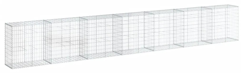 horganyzott vas gabion kosár fedéllel 700 x 50 x 100 cm
