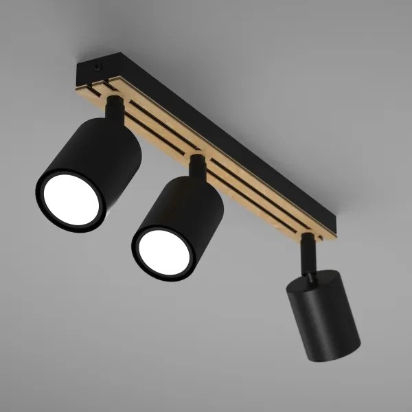 Spotlámpa TERRA 3xGU10/8W/230V fekete/tölgy