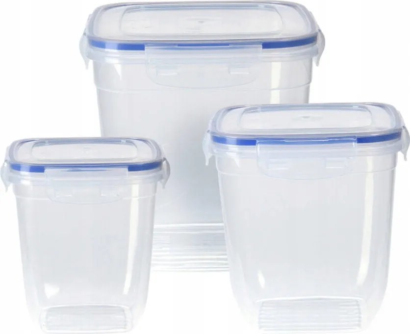 Ételtároló Doboz fedéllel szett x3 Műanyag