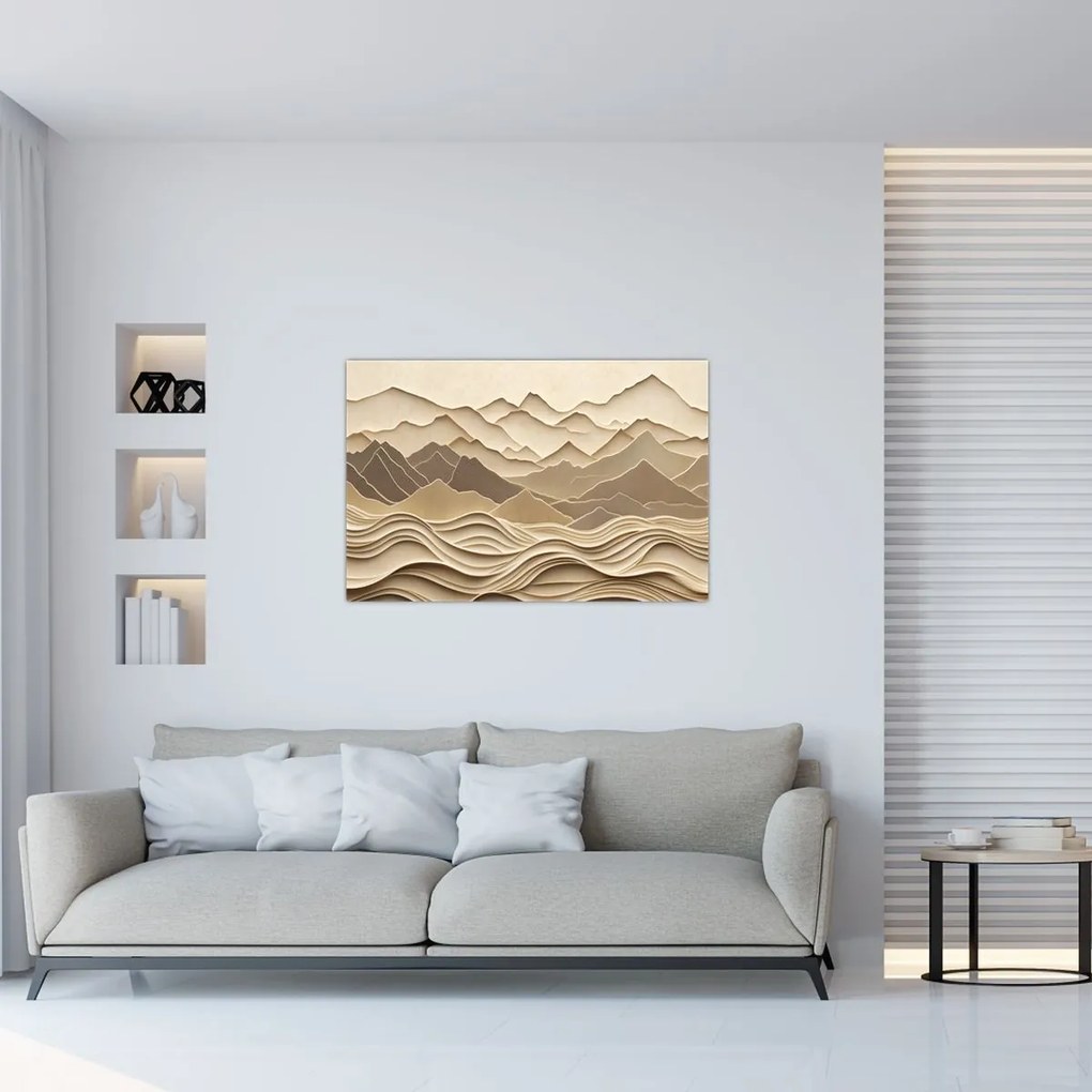 Kép - 3D hegyvonalak (90x60 cm)