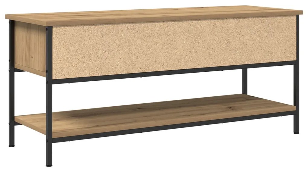 TV Szekrény Kézműves Tölgy 100x35x45 cm Műanyag és Acél