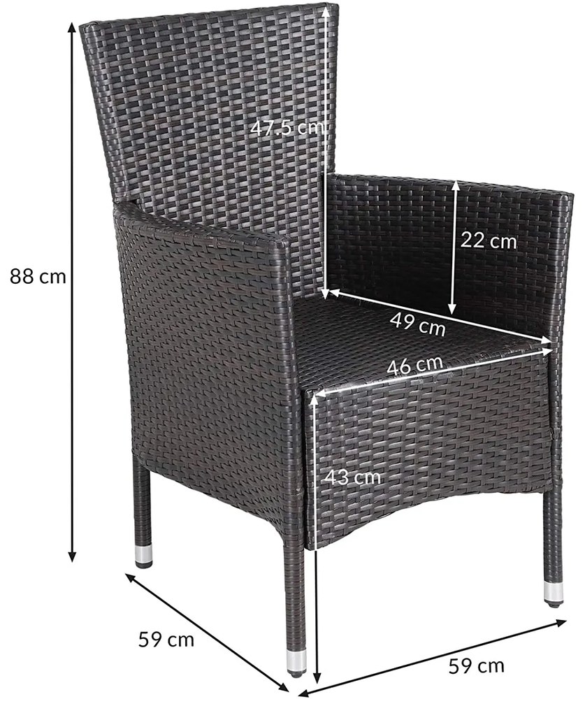 Casaria® Rattan fotelek 2 db - barna