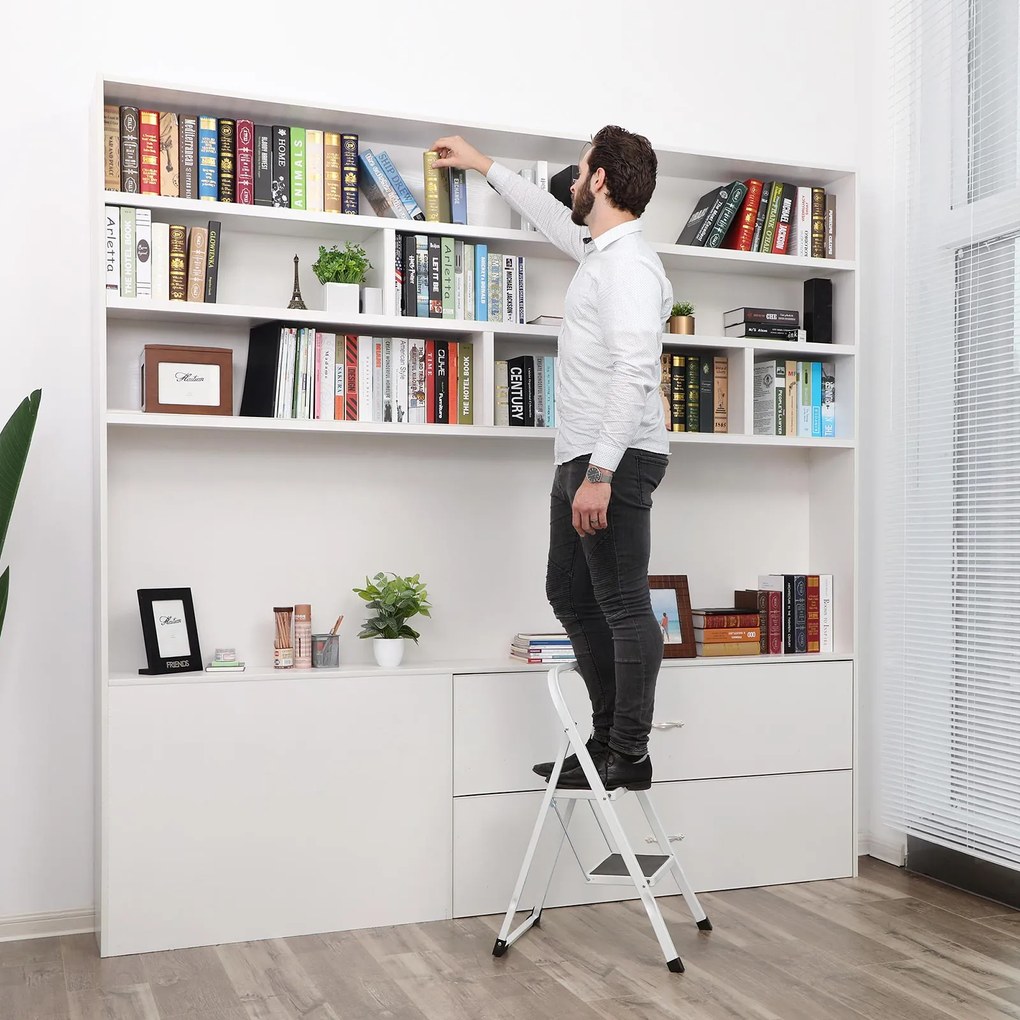 Összecsukható lépcső 2 fokos STEPLADDER, fehér