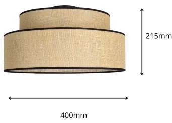 Mennyezeti lámpa BOHO 1xE27/60W/230V átm. 40 cm bézs