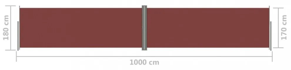 barna behúzható oldalsó napellenző 180 x 1000 cm