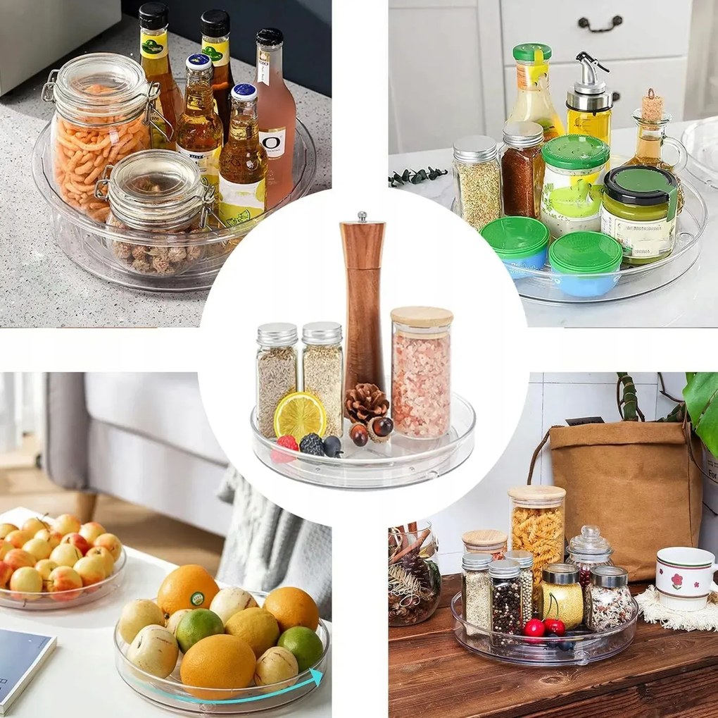 konyhai forgó állvány tálca tányér rendszerező konyha fűszerek gyümölcsök