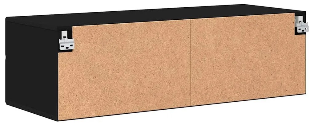 TV szekrény fiókkal polcokkal Fekete 100.5 x 39 x 30 cm Faanyag