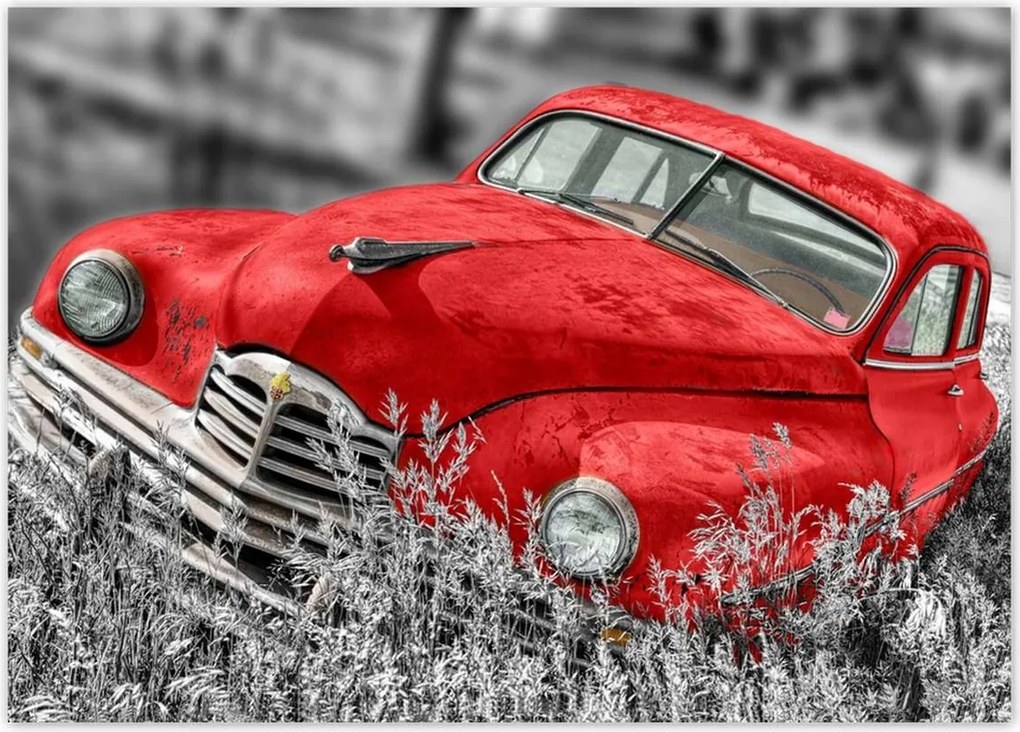 Poszterek 70x50 Piros régi autó