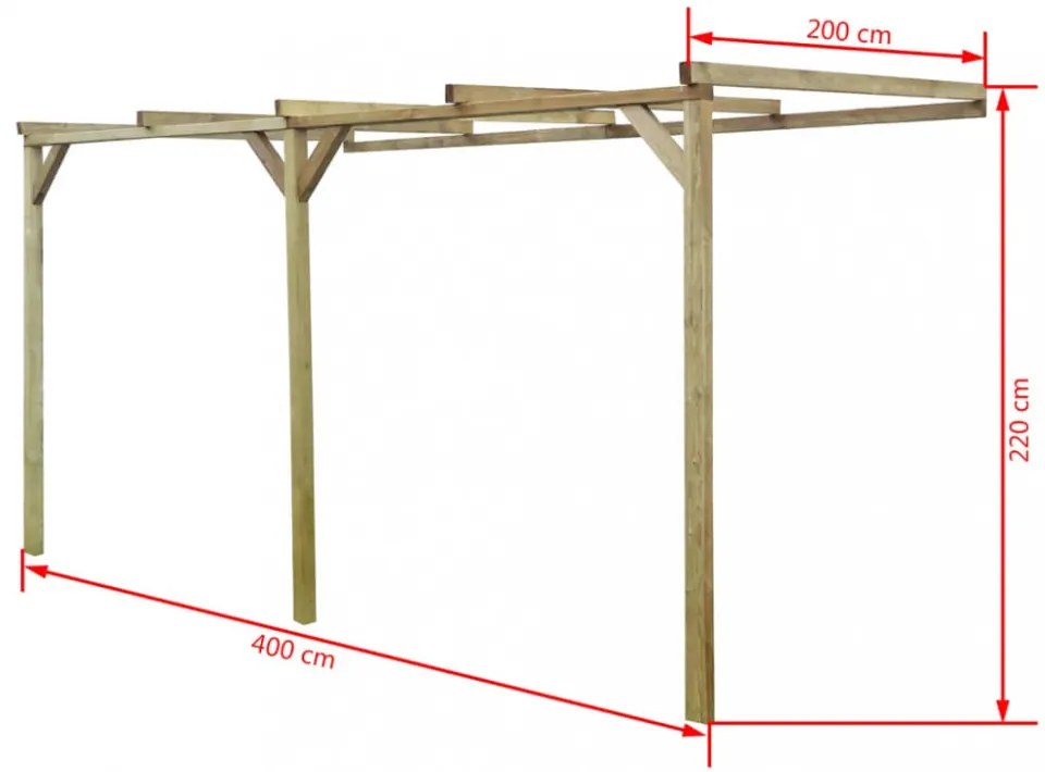 fa fali pergola 2 x 4 x 2,2 m