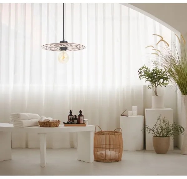 Csillár zsinóron FALCO 1xE27/60W/230V átm. 30 cm bézs