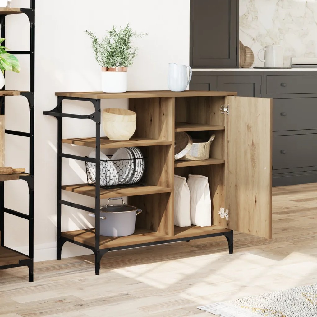 Konyhai Kocsi Tömör Tölgy 87.5x38.5x84.5 cm Szerelt Fa