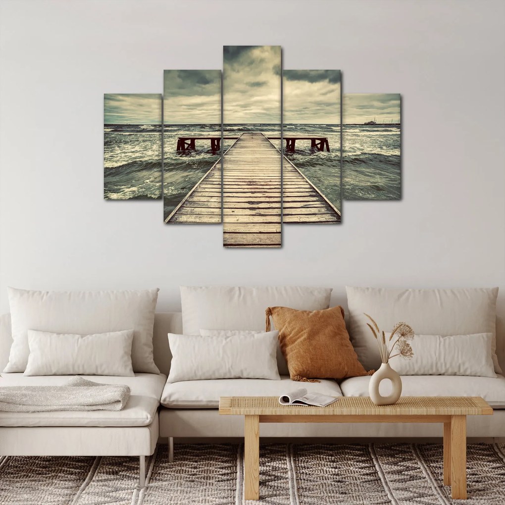 Egy fából készült móló képe a tengeren (150x105 cm)