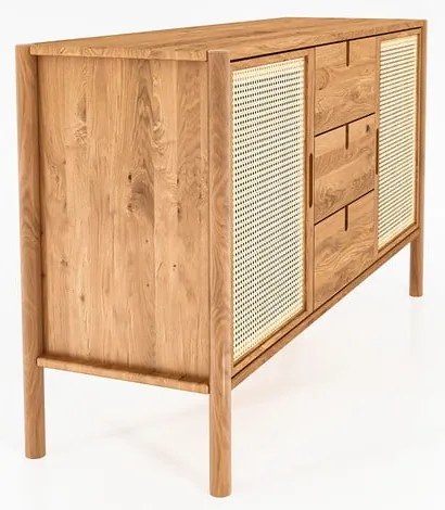 Alacsony tölgyfa komód 142x84 cm Pola - The Beds