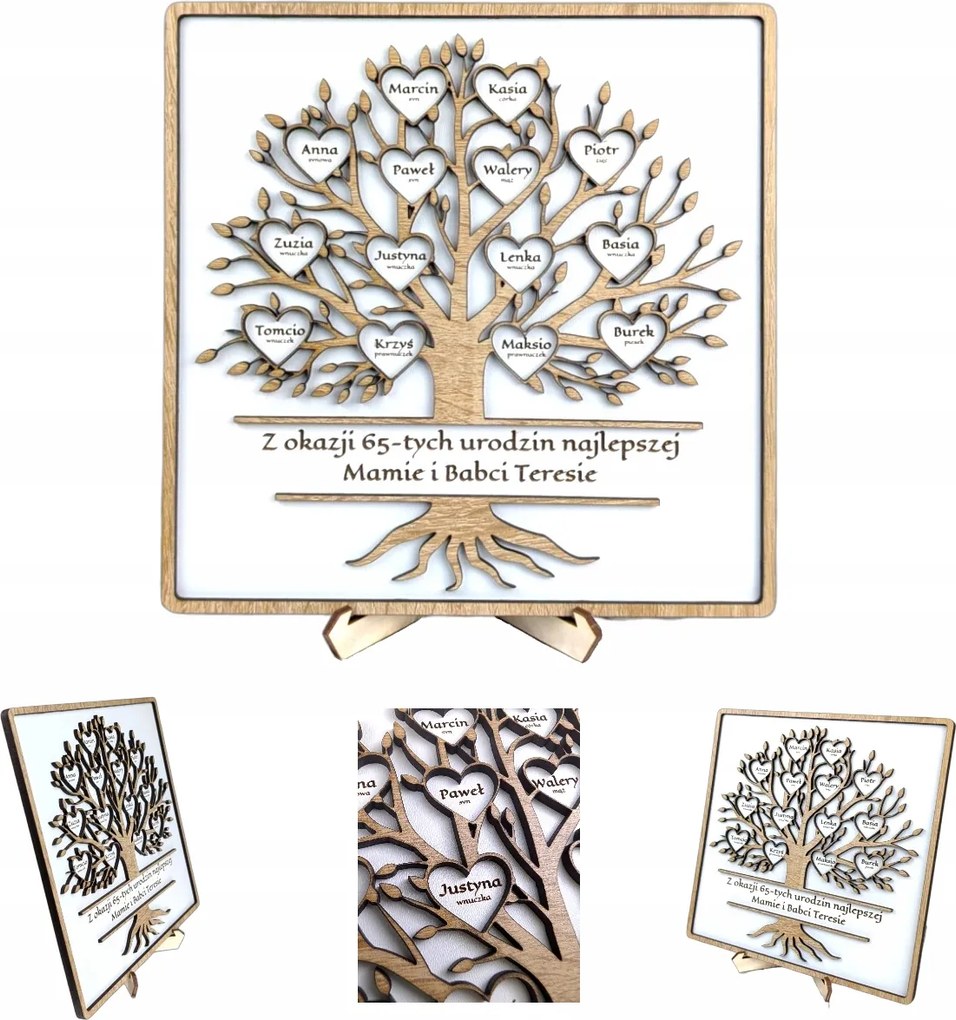 Fa keretben Ajándék anyának vagy más alkalomra Személyre szabott fehér tölgy