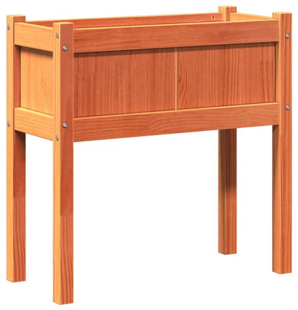 viaszbarna tömör fenyőfa kerti virágláda 70 x 31 x 70 cm
