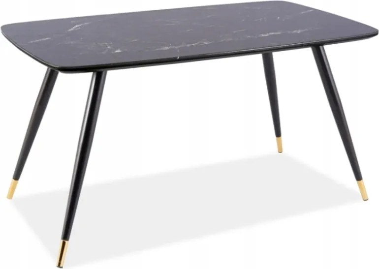 Konyhaasztal Cirill I kőhatású/fekete/arany 140x80cm Sig