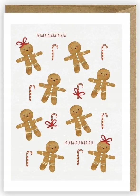 Karácsonyi képeslap Mézeskalács, öko K083