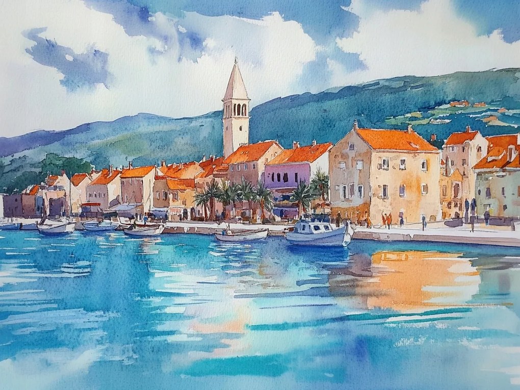 Vászonkép Canvas Város Horvátország Dél Dalmácia Kilátás 80x60