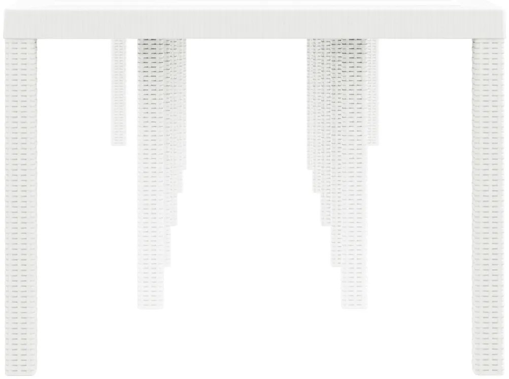 Kert Asztal Fehér 350x100x73 cm Poly Rattan