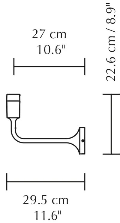 Fekete fém fali lámpa lámpabúra nélkül Santé – UMAGE