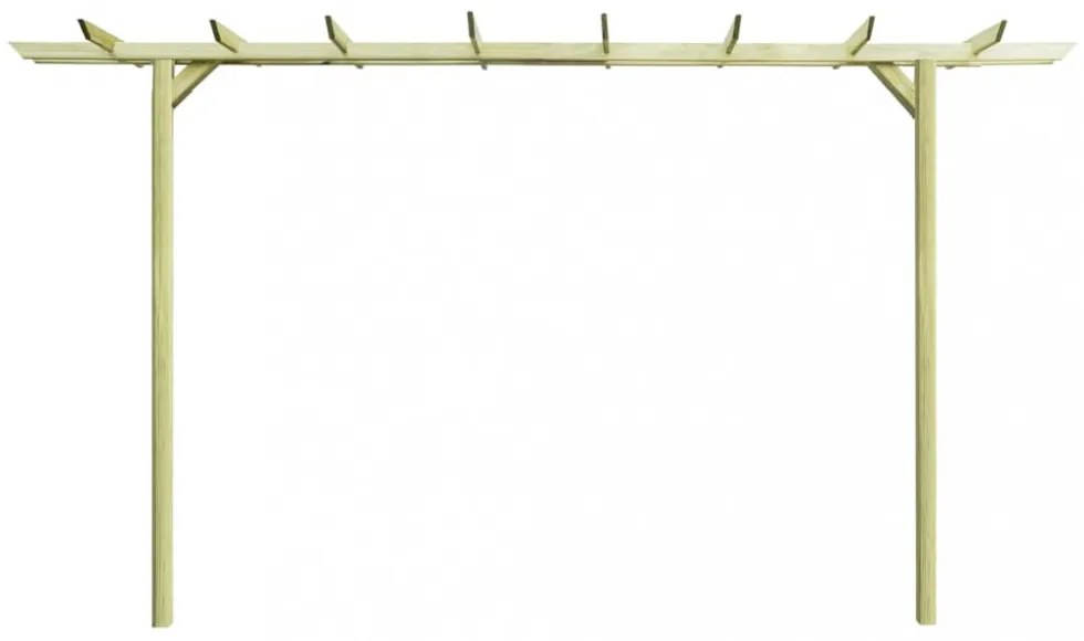 kerti pergola impregnált fenyőfalécekből 360 x 200 x 60 cm