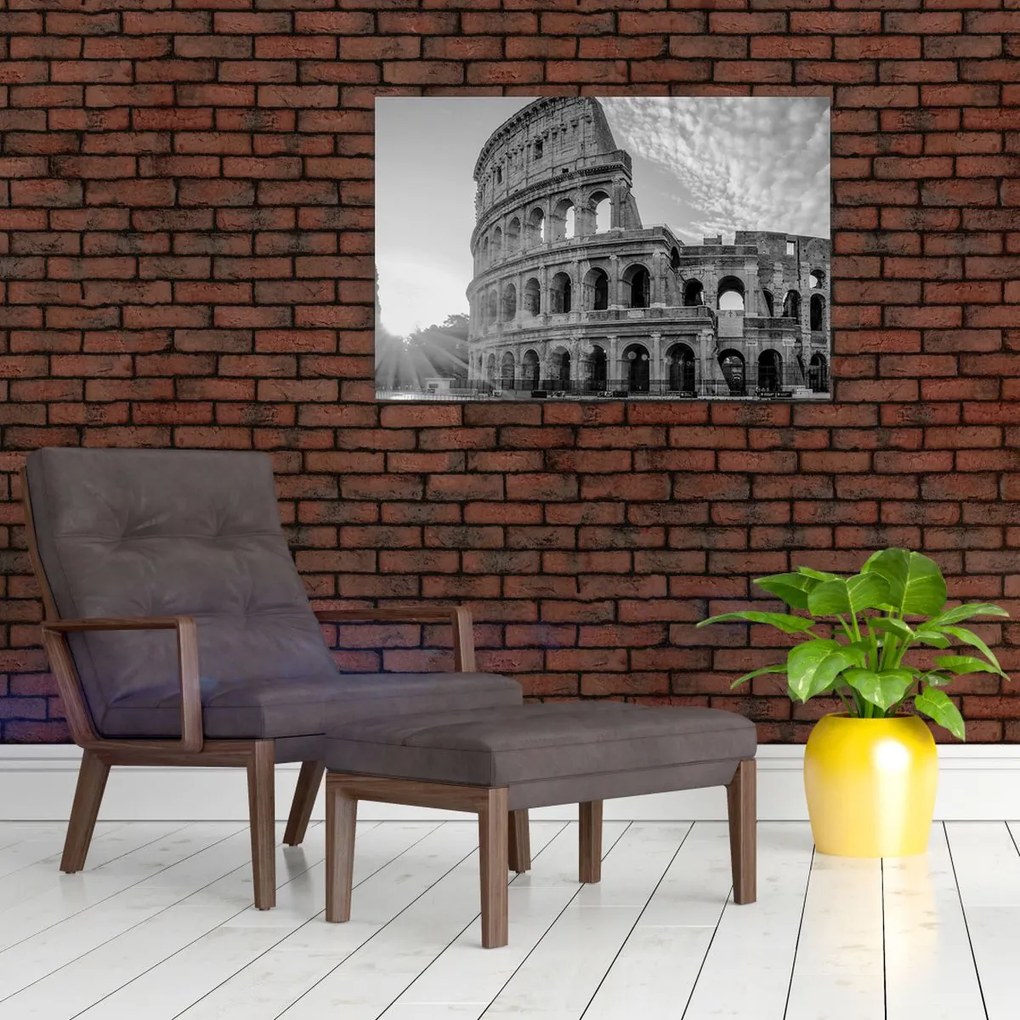 Kép - Colosseum Rómában, fekete-fehér (90x60 cm)