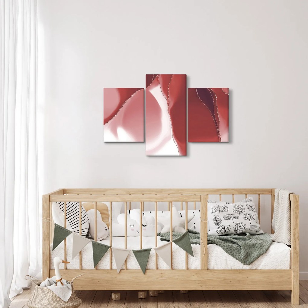 Kép - Piros absztrakt virág N⁰3 (90x60 cm)
