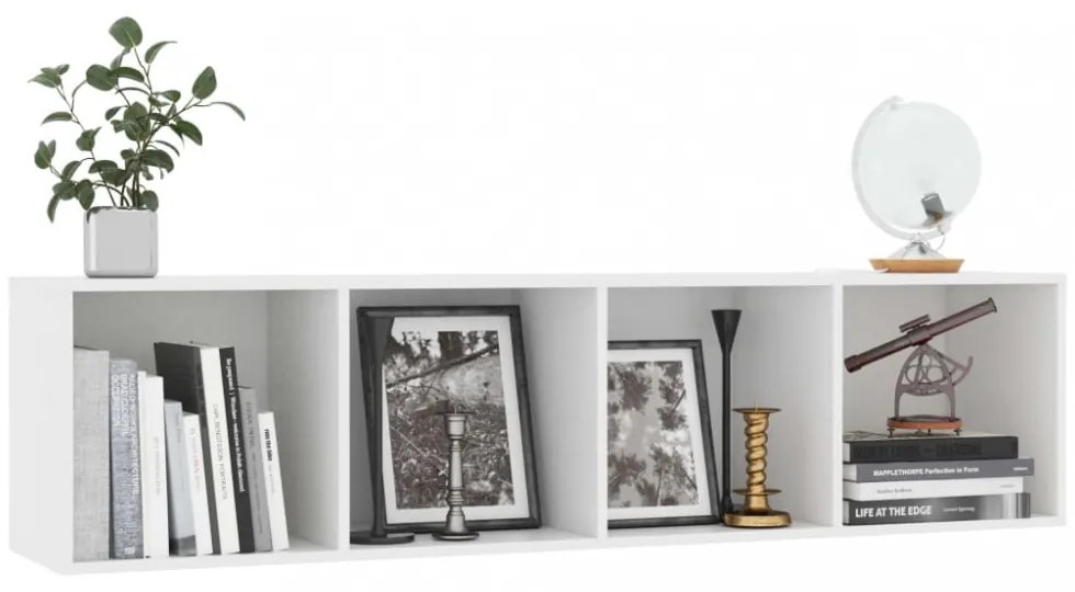 vidaXL fehér könyv-/TV-szekrény 143 x 30 x 36 cm