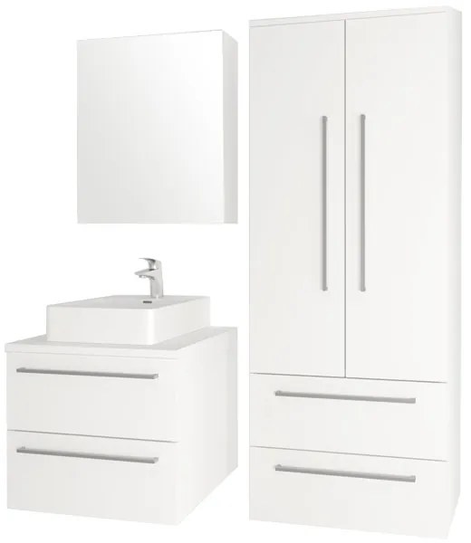 Mereo Mereo, Bino, fürdőszoba szekrény 121 cm, fehér-tölgy arlington, MER-CN673S