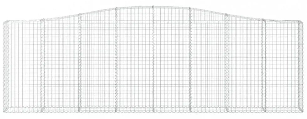 vidaXL 5 db íves horganyzott vas gabion kosár 400x30x120/140 cm