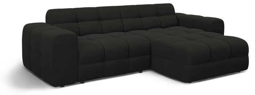 Fekete sarokkanapé (jobb oldali-heverő résszel) Kendal – Micadoni