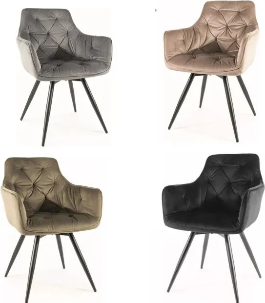 Mango forgatható bársony étkezőszék több színben