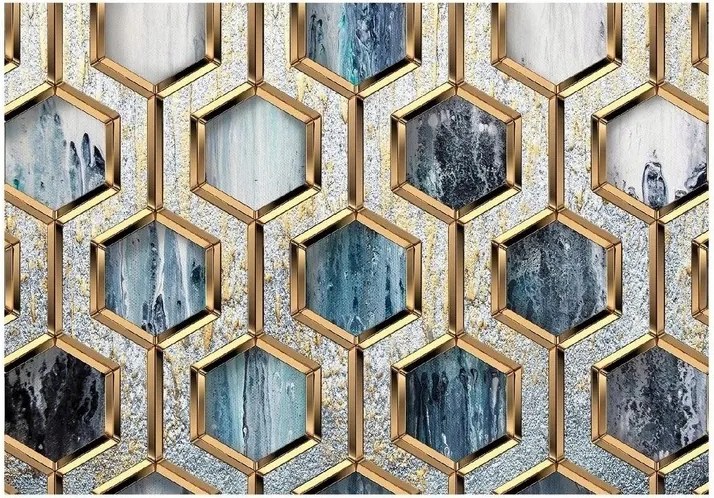 Fotótapéta Hexagonok 3D Márvány Hálószoba Flizelin Tapéta 368x254