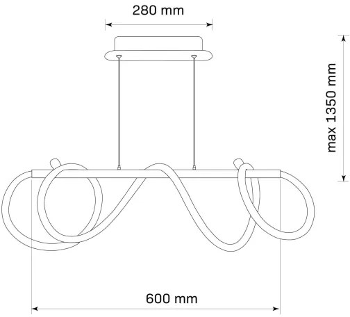 LED Csillár zsinóron EMMA LED/38W/230V fekete