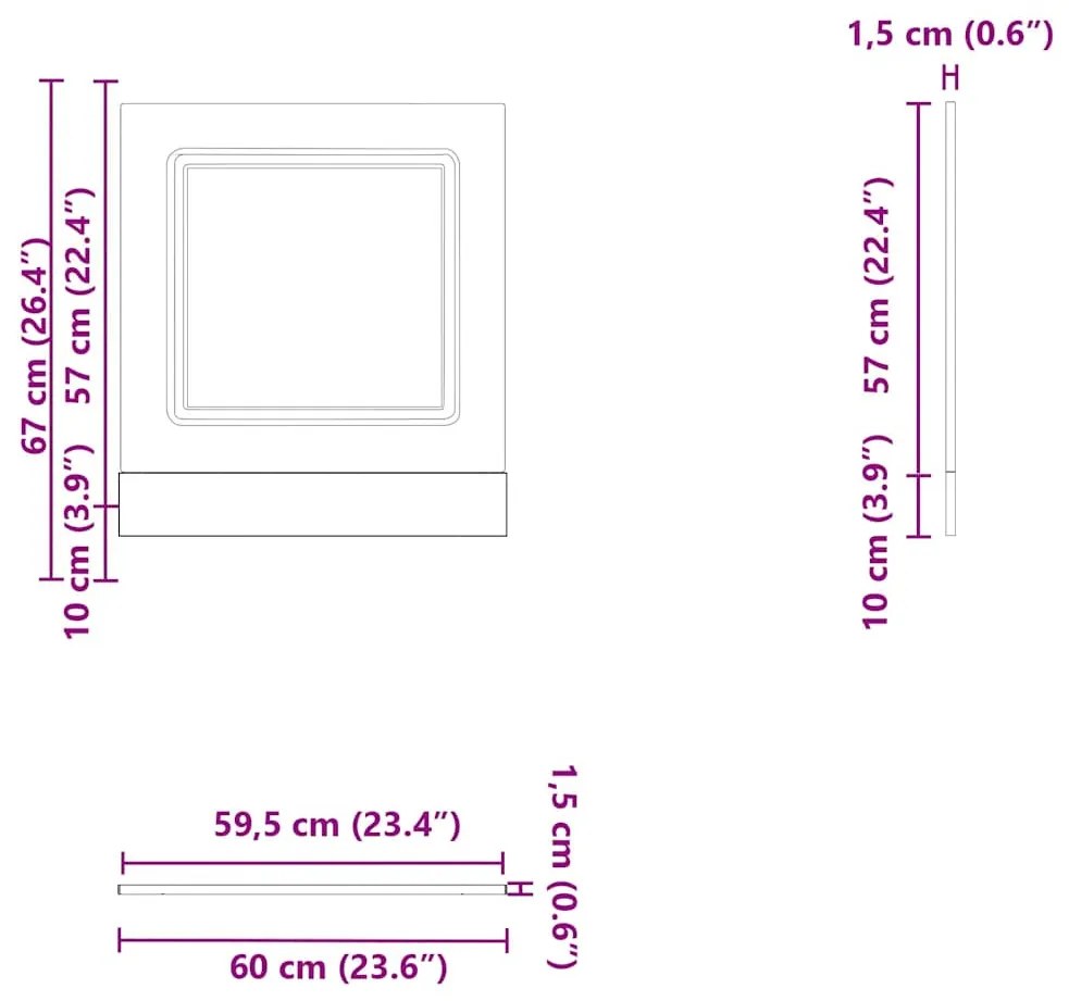 mosogatógép panel Kalmar magasfényű fehér 60x1,5x67 cm gépi fa