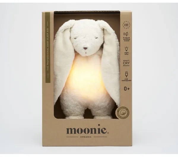Moonie - Snuggle buddy dallammal és világítással nyuszi 2.0 organic polar