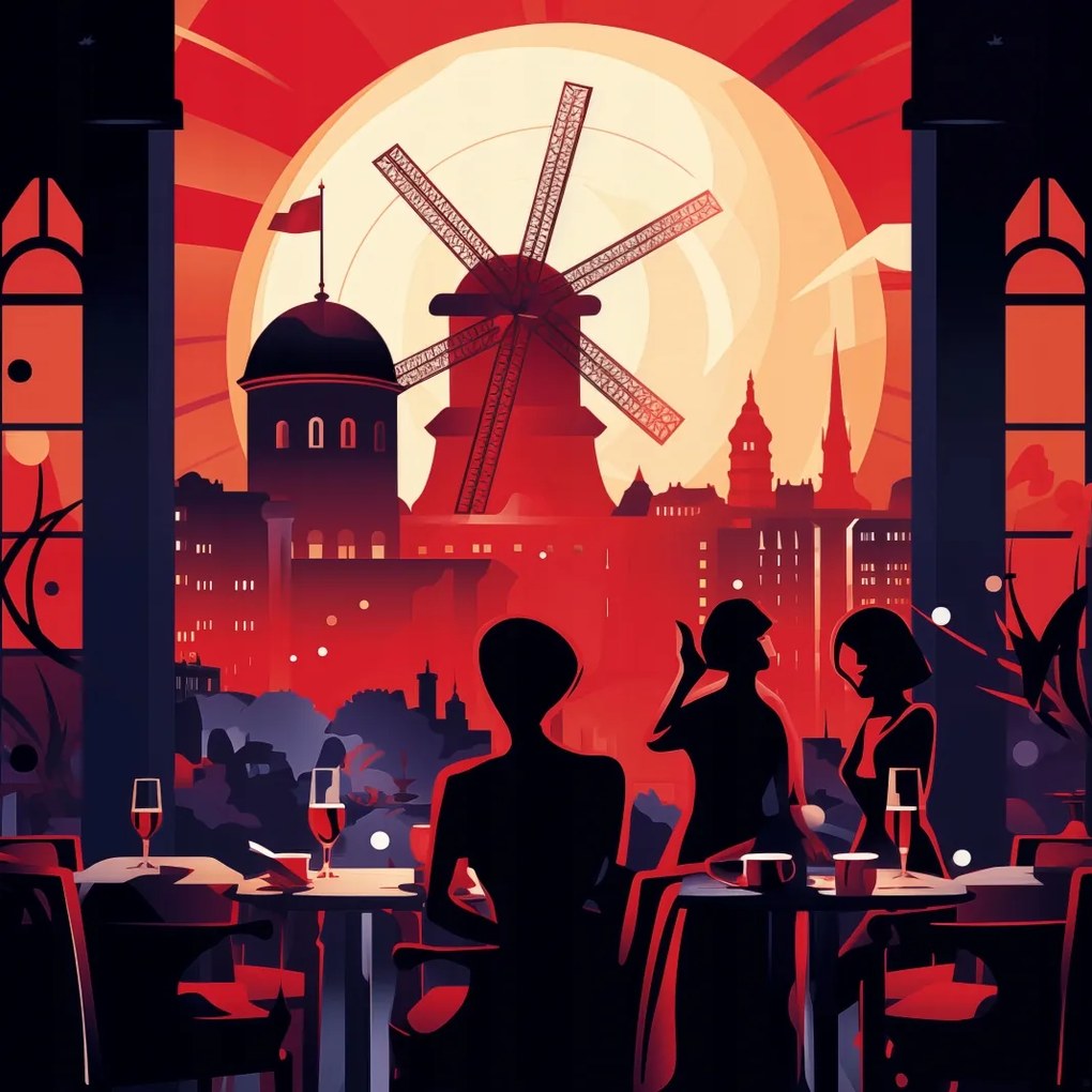 Poszter 50x50cm Esti bálok a szélmalomnál