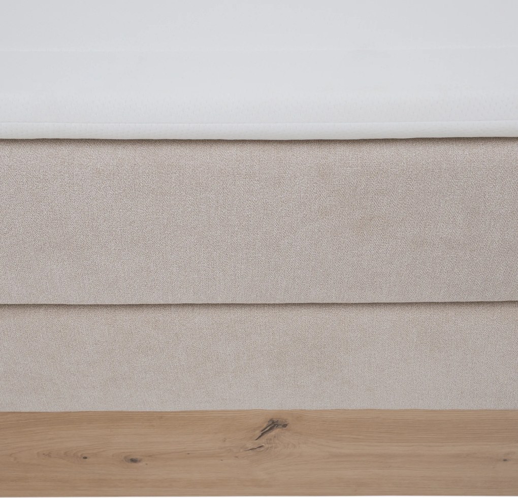 Elektromos állítható ágy, boxspring, bézs/artisan tölgy, 120x200, TIANA