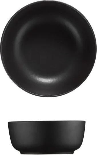 Tányérkészlet porcelán, matt fekete, 24 darabos
