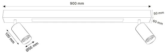 LED Mennyezeti lámpa PÁRIZS LED/24W/230V + 2xGU10/10W fekete