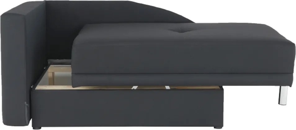 Kinyitható kanapé, szürke-fekete szövet, balos, LAUREL