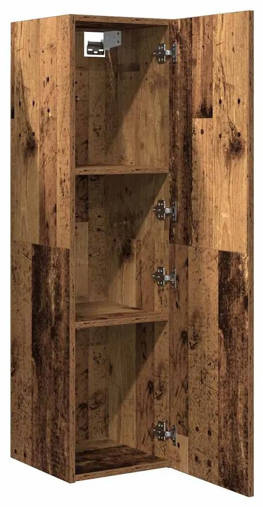 antik fa színű szerelt fa TV-szekrény 30,5 x 30 x 110 cm