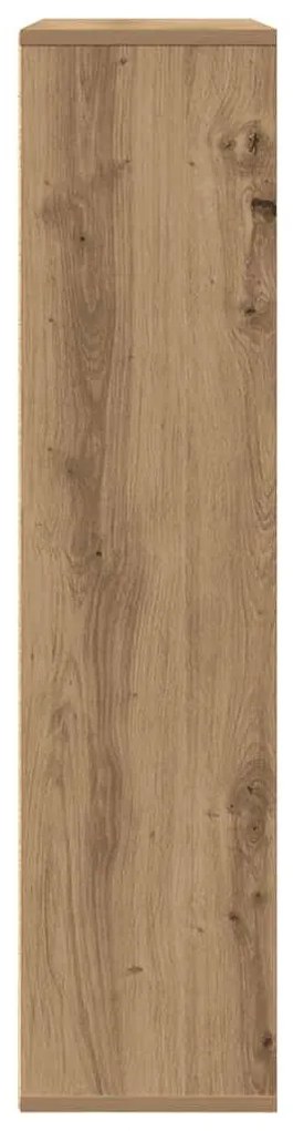 kézműves tölgy színű szerelt fa könyvespolc 89x24x101,5 cm