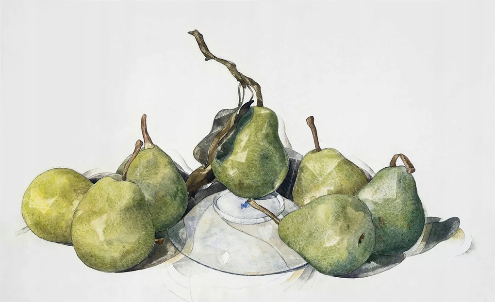 Divatos 3D fali tapéta Körte akvarell 416x254 ragasztóval