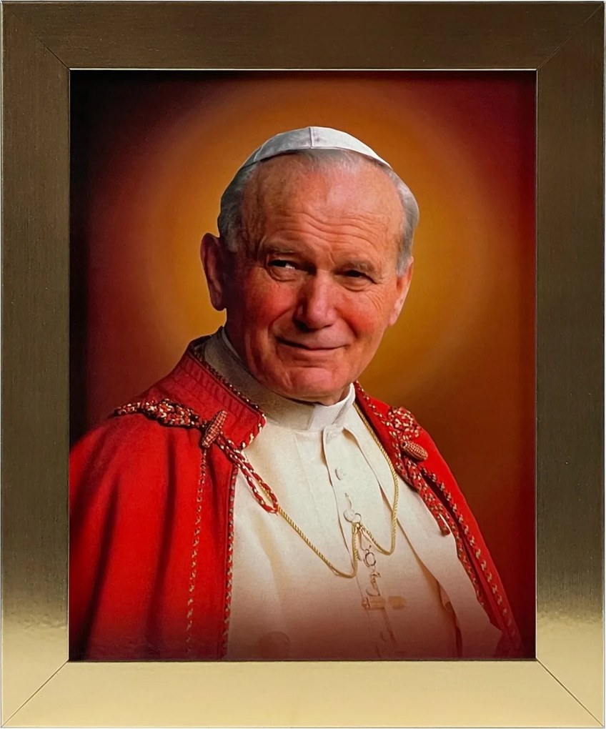 Vászonkép 30x25 Szent II. János Pál Pápa Arany Keret