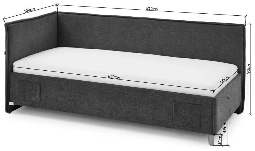 Bézs gyerekágy tárolóhellyel 90x200 cm Fun – Meise Möbel