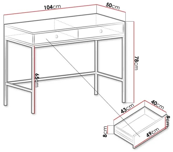 MONO konzolasztal 78x104 cm bézs/fekete