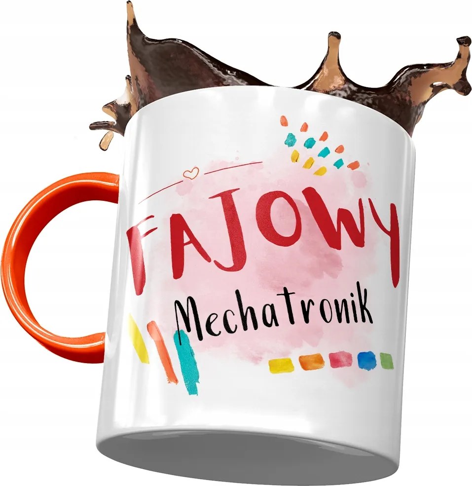 Narancssárga bögre Mechatronika Ajándék Nyomtatott Fotóval